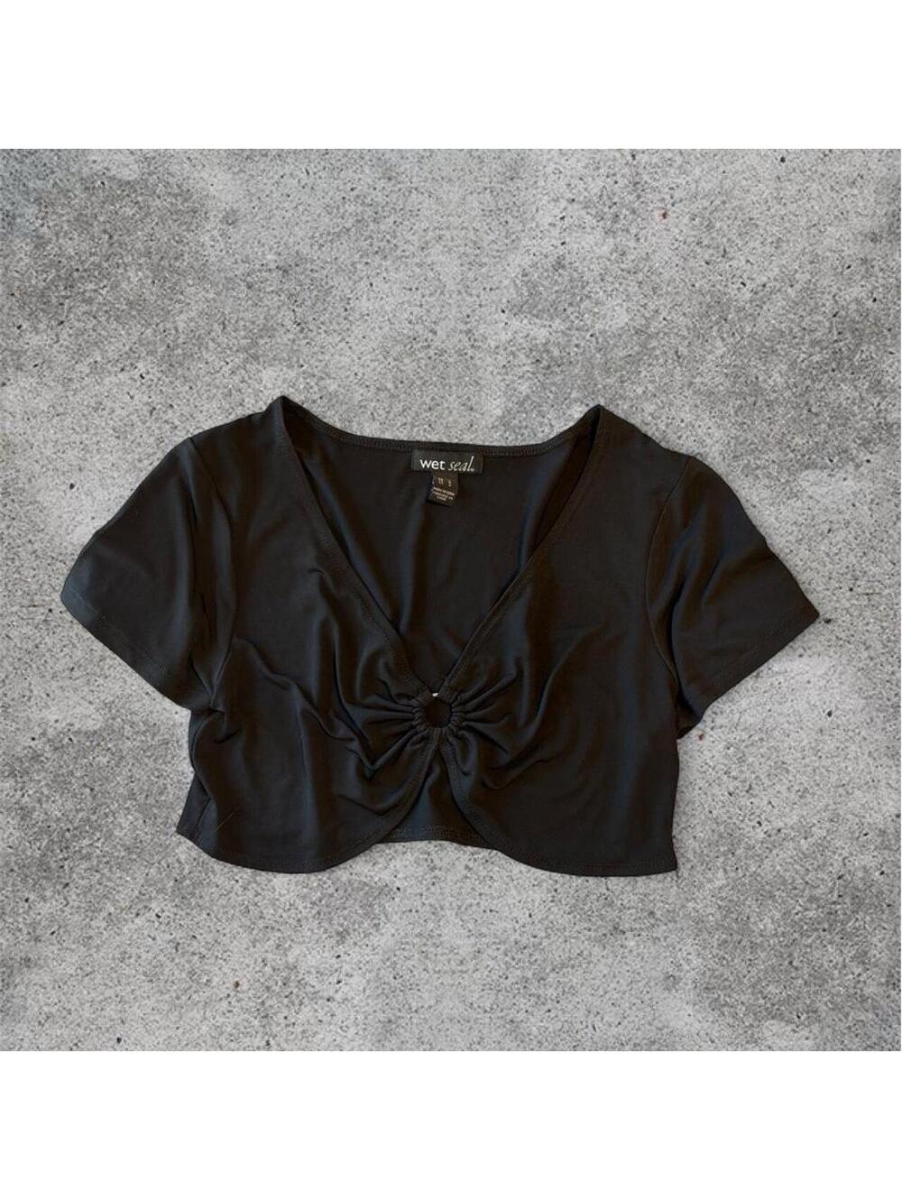 Wet Seal black cropped top